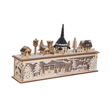 Maxbell Wooden House Warm White Building Set Landscape Decor for Party Ornament Style B