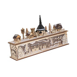 Maxbell Wooden House Warm White Building Set Landscape Decor for Party Ornament Style B