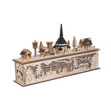 Maxbell Wooden House Warm White Building Set Landscape Decor for Party Ornament Style B