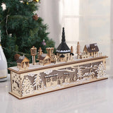 Maxbell Wooden House Warm White Building Set Landscape Decor for Party Ornament Style B