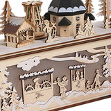 Maxbell Wooden House Warm White Building Set Landscape Decor for Party Ornament Style B