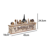 Maxbell Wooden House Warm White Building Set Landscape Decor for Party Ornament Style B