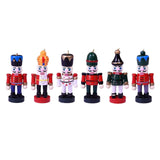 Maxbell 6x 7cm Nutcracker Figures Decor Figures Nutcracker Model for Bedroom Home