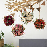 Maxbell Flower Ball Flower Garland Wedding Decoration for Room Home Red