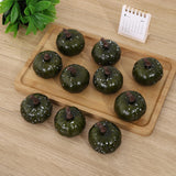 Maxbell Mini Pumpkins Lifelike Harvest Pumpkins for Halloween Holiday Decoration Dark Green