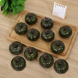 Maxbell Mini Pumpkins Lifelike Harvest Pumpkins for Halloween Holiday Decoration Dark Green