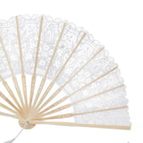 Maxbell Handheld Lace Fan Wedding Bride Fan for Stage Dancing Women Gifts White