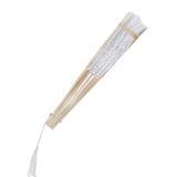Maxbell Handheld Lace Fan Wedding Bride Fan for Stage Dancing Women Gifts White