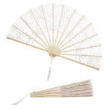Maxbell Handheld Lace Fan Wedding Bride Fan for Stage Dancing Women Gifts Yellow