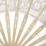 Maxbell Handheld Lace Fan Wedding Bride Fan for Stage Dancing Women Gifts Yellow