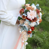 Maxbell Wedding Bride Bridal Bouquet Bride Hand Stick Flower for Anniversary Wedding