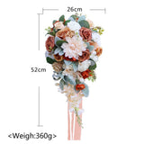 Maxbell Wedding Bride Bridal Bouquet Bride Hand Stick Flower for Anniversary Wedding