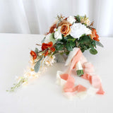 Maxbell Wedding Bride Bridal Bouquet Bride Hand Stick Flower for Anniversary Wedding