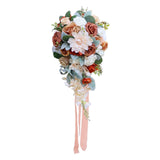 Maxbell Wedding Bride Bridal Bouquet Bride Hand Stick Flower for Anniversary Wedding