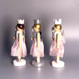 Maxbell 3 Pieces Christmas Decor Nutcracker Angel Figurine Traditional for Bedroom Silver+White
