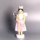 Maxbell 3 Pieces Christmas Decor Nutcracker Angel Figurine Traditional for Bedroom Silver+White