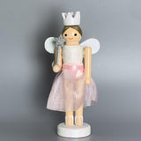 Maxbell 3 Pieces Christmas Decor Nutcracker Angel Figurine Traditional for Bedroom Silver+White