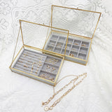 Maxbell Jewelry Box Portable Storage for Earring Decoration Travel 12 grids