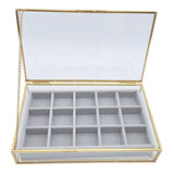 Maxbell Jewelry Box Portable Storage for Earring Decoration Travel 12 grids