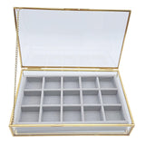 Maxbell Jewelry Box Portable Storage for Earring Decoration Travel 12 grids