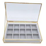 Maxbell Jewelry Box Portable Storage for Earring Decoration Travel 12 grids