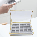 Maxbell Jewelry Box Portable Storage for Earring Decoration Travel 12 grids