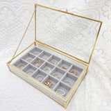 Maxbell Jewelry Box Portable Storage for Earring Decoration Travel 12 grids