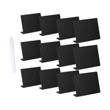 Maxbell 12Pcs Tabletop Message Board Memo Writing Board for Shop Buffet Wedding Black