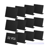 Maxbell 12Pcs Tabletop Message Board Memo Writing Board for Shop Buffet Wedding Black