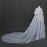 Maxbell Hooded Cloak Floor Length Soft Universal for Carnivals Wedding White