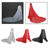 Maxbell Hooded Cloak Floor Length Soft Universal for Carnivals Wedding White