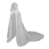 Maxbell Hooded Cloak Floor Length Soft Universal for Carnivals Wedding White