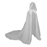 Maxbell Hooded Cloak Floor Length Soft Universal for Carnivals Wedding White