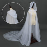 Maxbell Hooded Cloak Floor Length Soft Universal for Carnivals Wedding White
