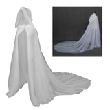 Maxbell Hooded Cloak Floor Length Soft Universal for Carnivals Wedding White