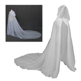 Maxbell Hooded Cloak Floor Length Soft Universal for Carnivals Wedding White
