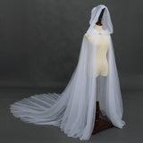 Maxbell Hooded Cloak Floor Length Soft Universal for Carnivals Wedding White