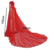 Maxbell Hooded Cloak Floor Length Soft Universal for Carnivals Wedding Red