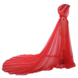 Maxbell Hooded Cloak Floor Length Soft Universal for Carnivals Wedding Red