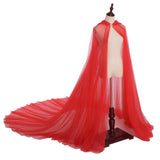Maxbell Hooded Cloak Floor Length Soft Universal for Carnivals Wedding Red