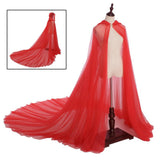 Maxbell Hooded Cloak Floor Length Soft Universal for Carnivals Wedding Red