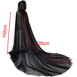 Maxbell Hooded Cloak Floor Length Soft Universal for Carnivals Wedding Black