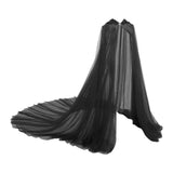 Maxbell Hooded Cloak Floor Length Soft Universal for Carnivals Wedding Black