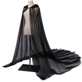 Maxbell Hooded Cloak Floor Length Soft Universal for Carnivals Wedding Black