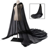 Maxbell Hooded Cloak Floor Length Soft Universal for Carnivals Wedding Black