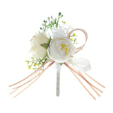 Maxbell Wedding Boutonniere Wedding Bridal Bouquet Wedding Flower for Ceremony Decor White