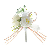Maxbell Wedding Boutonniere Wedding Bridal Bouquet Wedding Flower for Ceremony Decor White