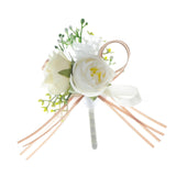 Maxbell Wedding Boutonniere Wedding Bridal Bouquet Wedding Flower for Ceremony Decor White