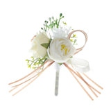 Maxbell Wedding Boutonniere Wedding Bridal Bouquet Wedding Flower for Ceremony Decor White