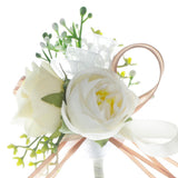 Maxbell Wedding Boutonniere Wedding Bridal Bouquet Wedding Flower for Ceremony Decor White